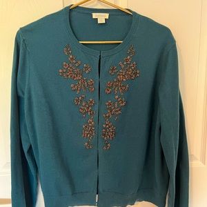 Perfect for the Holidays - Sundance Ember Bloom Cardigan (XL) - Teal